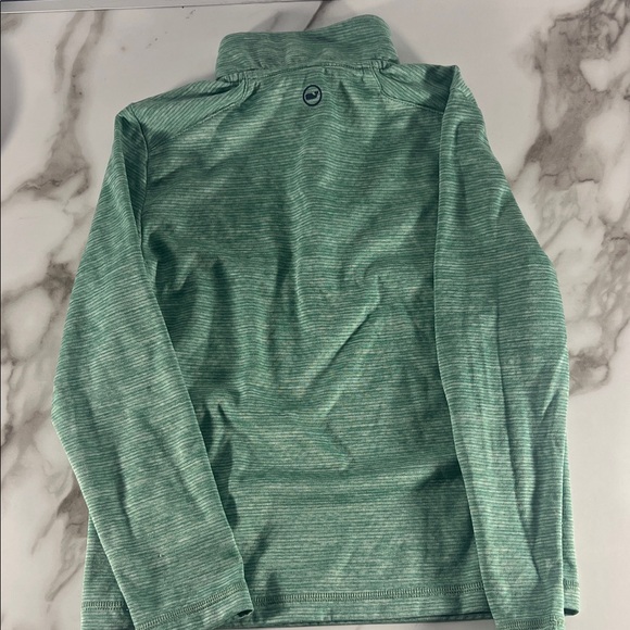 Vineyard Vines Teal Striped Quarter-Zip - Picture 4 of 6